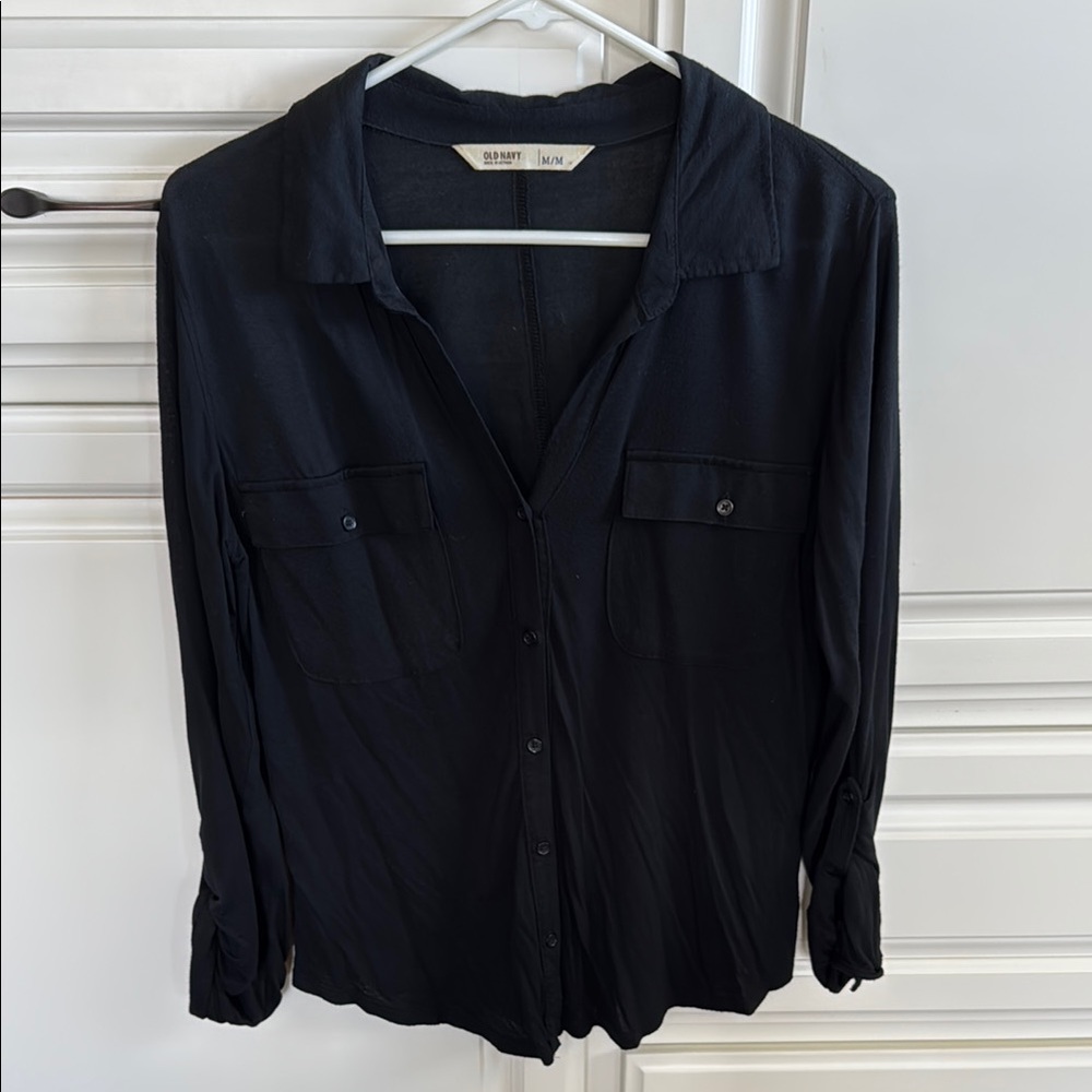Old Navy Black Button-Up Shirt
